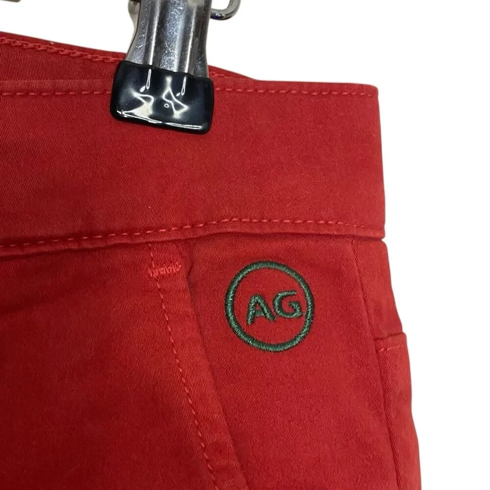 AG Jeans Adriano Goldschmied Pants Mens 32 Red Golf Trouser Graduate Preppy NEW